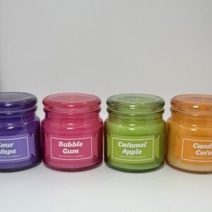 World Market Halloween Candy Jar Candle Set – Bubble Gum, Apple, Candy, Grape